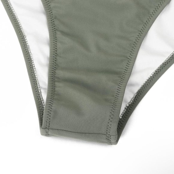 Women One Piece Swimsuit V Neck Ruffle Tummy Control Monokini Bathing Suit sz m - Picture 5 of 6